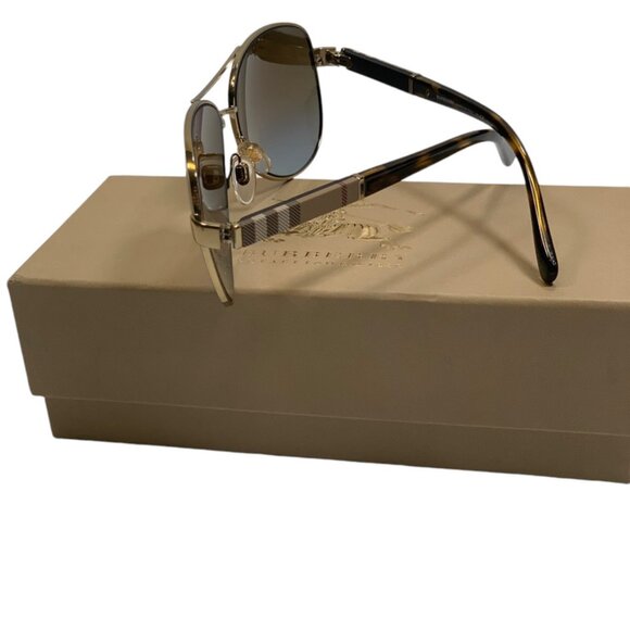 Burberry BE3080 Polarized Pilot Aviator Sunglasses – Unisex-59-14-135- NIB - Picture 12 of 13